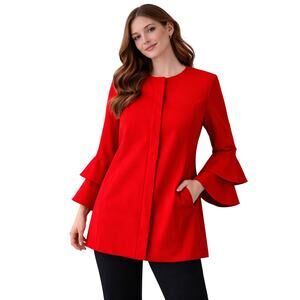 Belle Vere Red Ruffle Sleeve Jacket Large